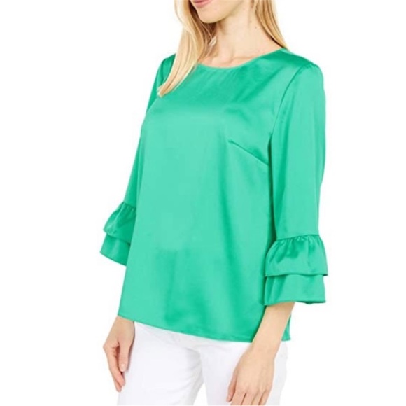 NWT Lilly Pulitzer juniper green Christie top sz lg - Picture 3 of 9